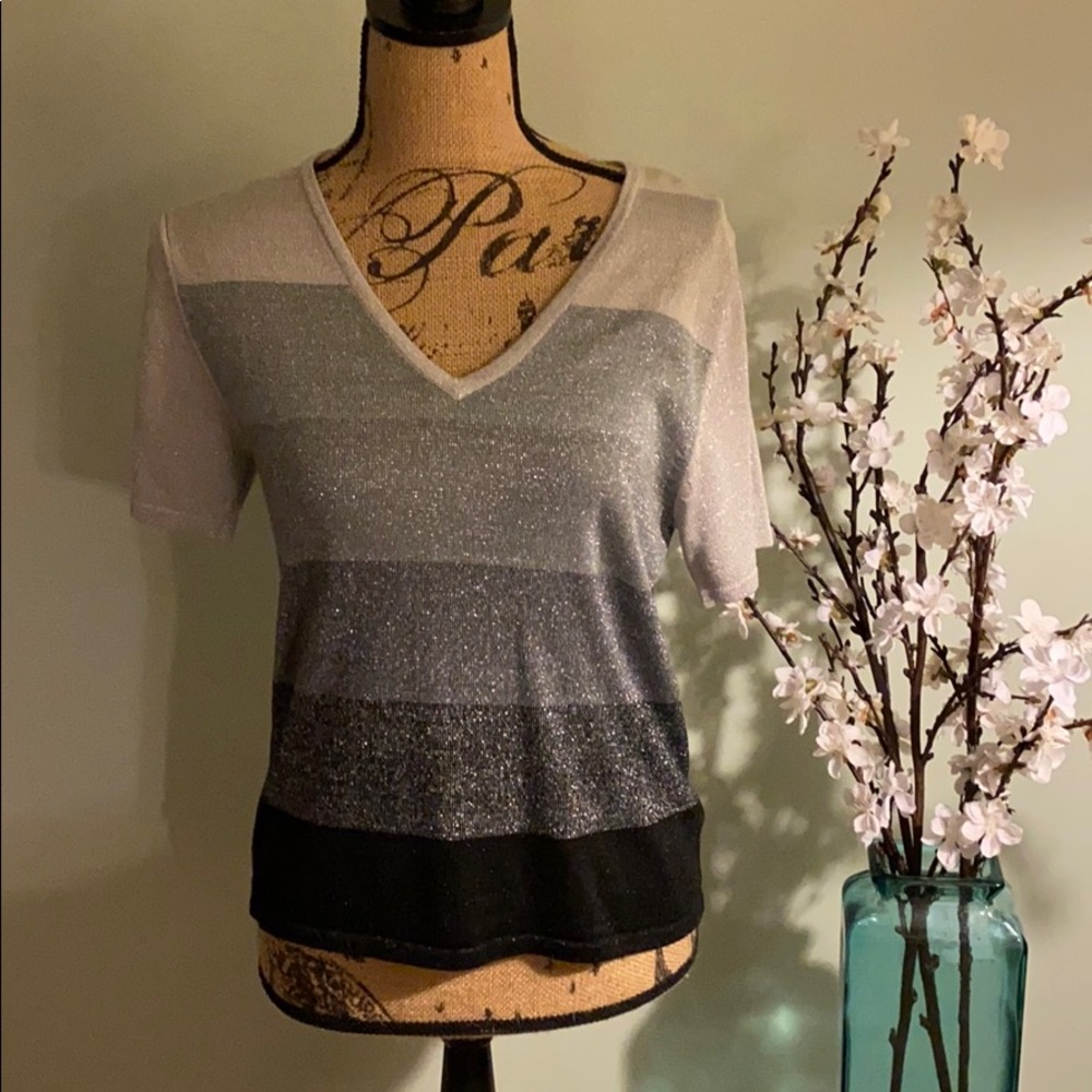NWT NY&CO Vintage Striped Shimmer Shirt